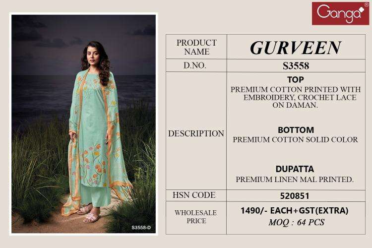 Ganga gurveen 3558 Salwar Kameez Manufacturers
