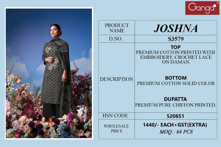 Ganga joshna 3579 Designer dress materials in Delhi