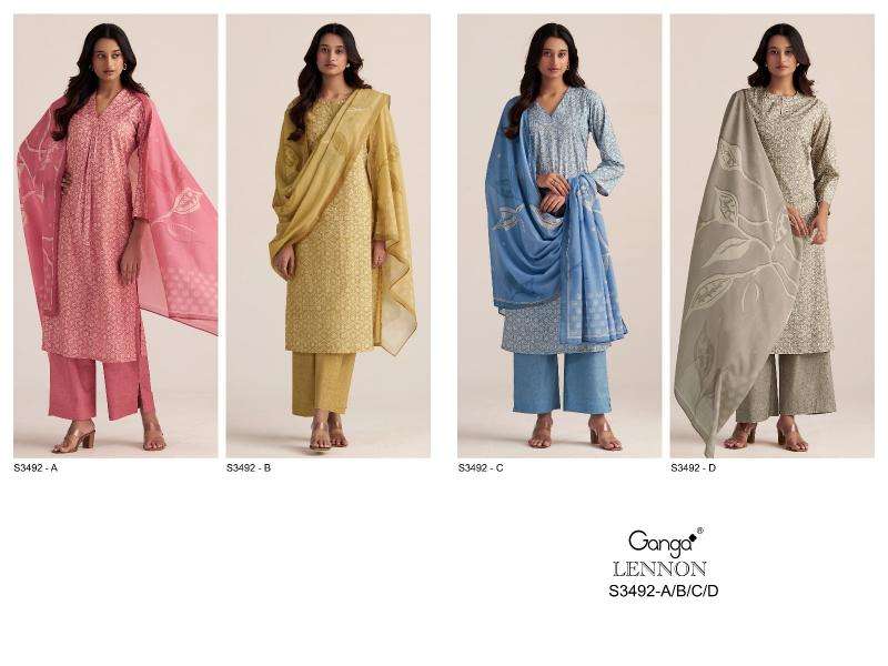 Ganga lennon 3492 Bulk wholesale dress materials in India