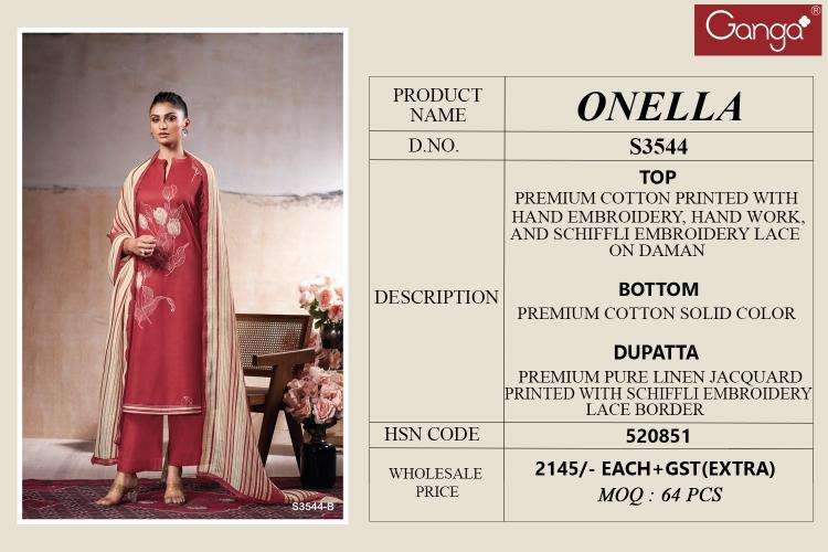 Ganga onella 3544 Cheap dress materials in Mumbai
