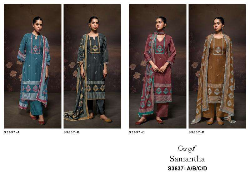 Ganga samantha 3637 Wholesale designer dress materials in Vadodara