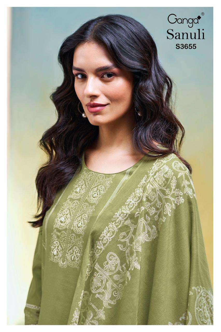 Ganga sanuli 3655 Cotton dress materials manufacturers in ahmedabad