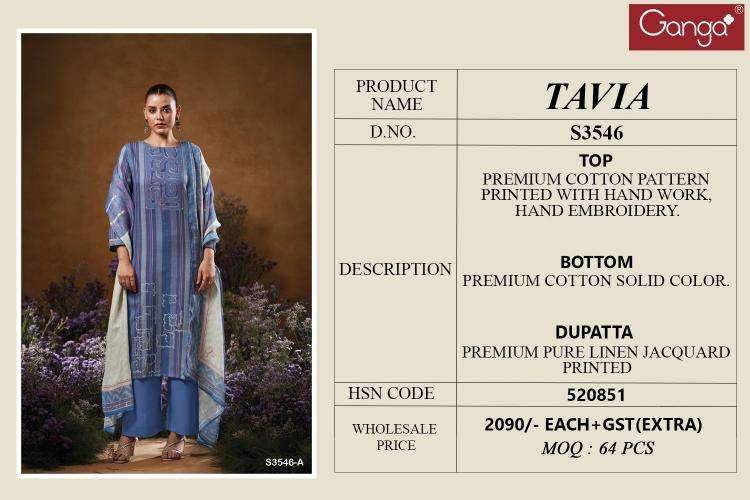 Ganga tavia 3546 Dress materials wholesale supplier in Kolkata