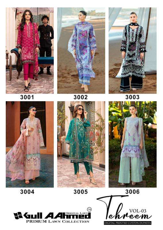 Gull aahmed tehreem vol-03 Designer dress material wholesale in Ahmedabad