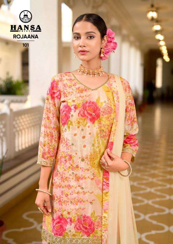 Hansa rojaana chinon digital Lawn suits wholesale suppliers in Bangalore