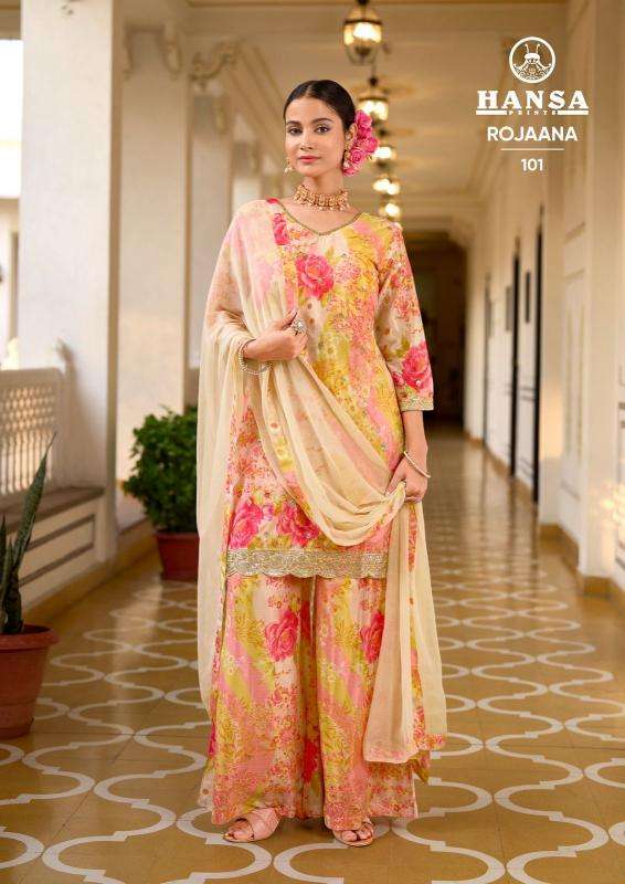 Hansa rojaana chinon digital Lawn suits wholesale suppliers in Bangalore