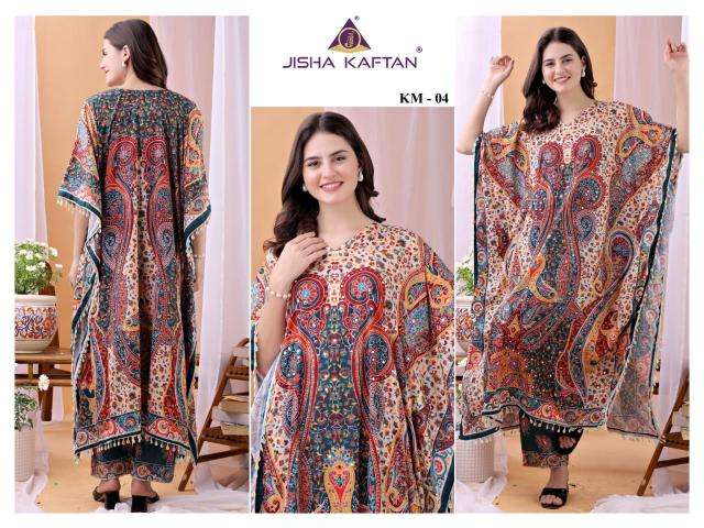 Kaftan poly feather coord set Kurti wholesaler in Mumbai