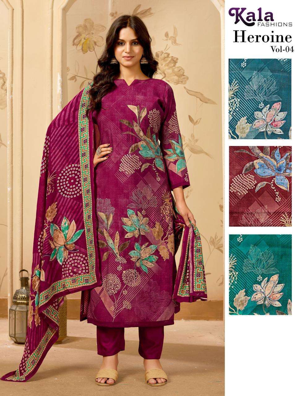 Kala fashion heroine vol 4 Online wholesale dress materials in India