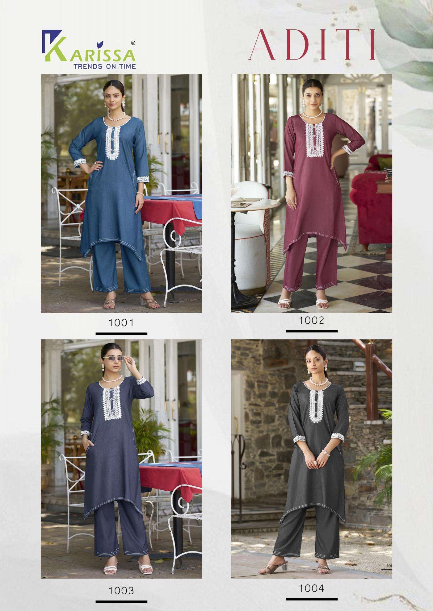 Karissa aditi coord set designer kurtis manufacturers in surat