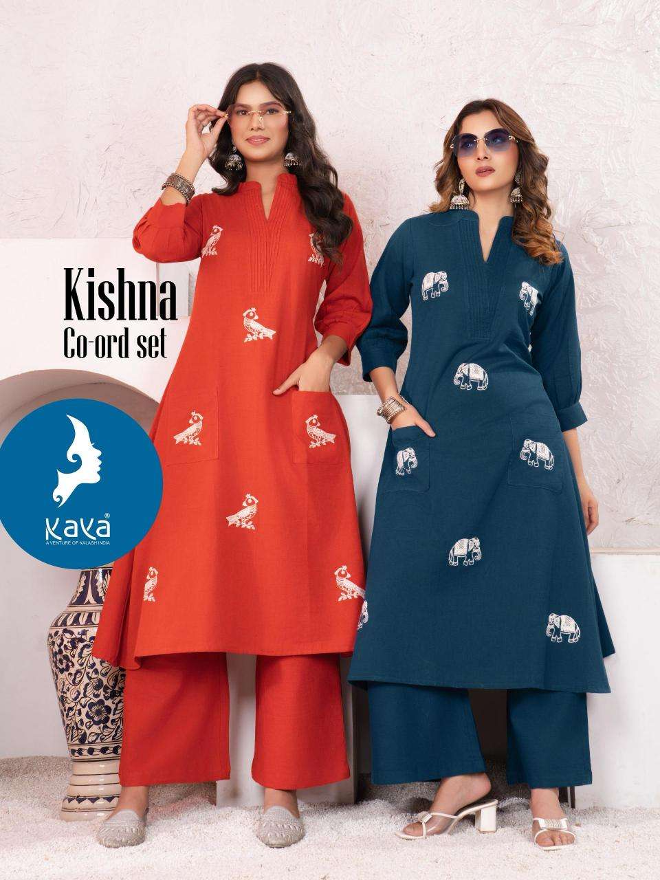 Kaya kurti kishna cotton flex coord set high quality designer kurti manufacturer in surat