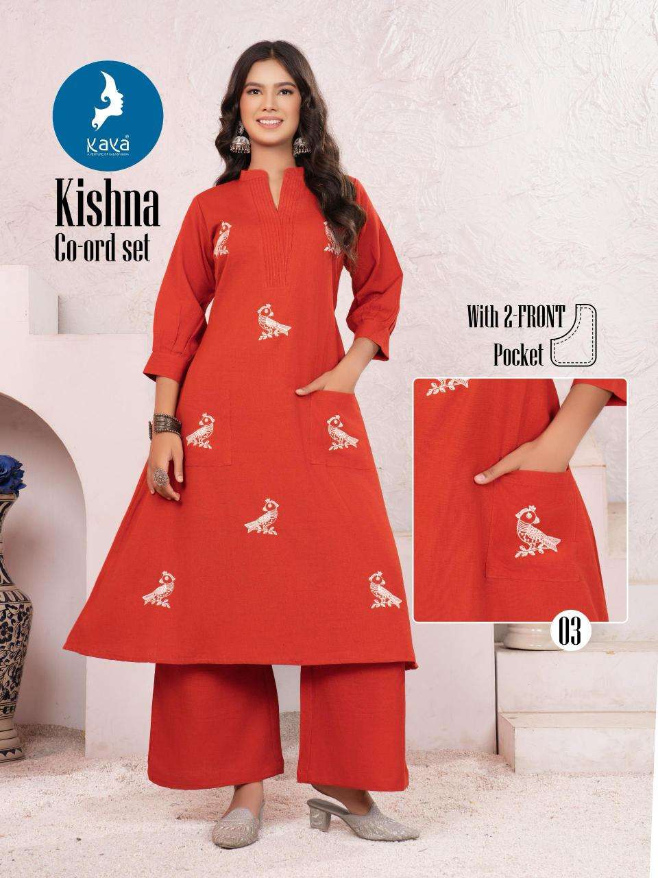 Kaya kurti kishna cotton flex coord set high quality designer kurti manufacturer in surat
