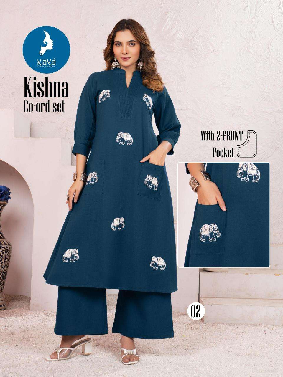 Kaya kurti kishna cotton flex coord set high quality designer kurti manufacturer in surat