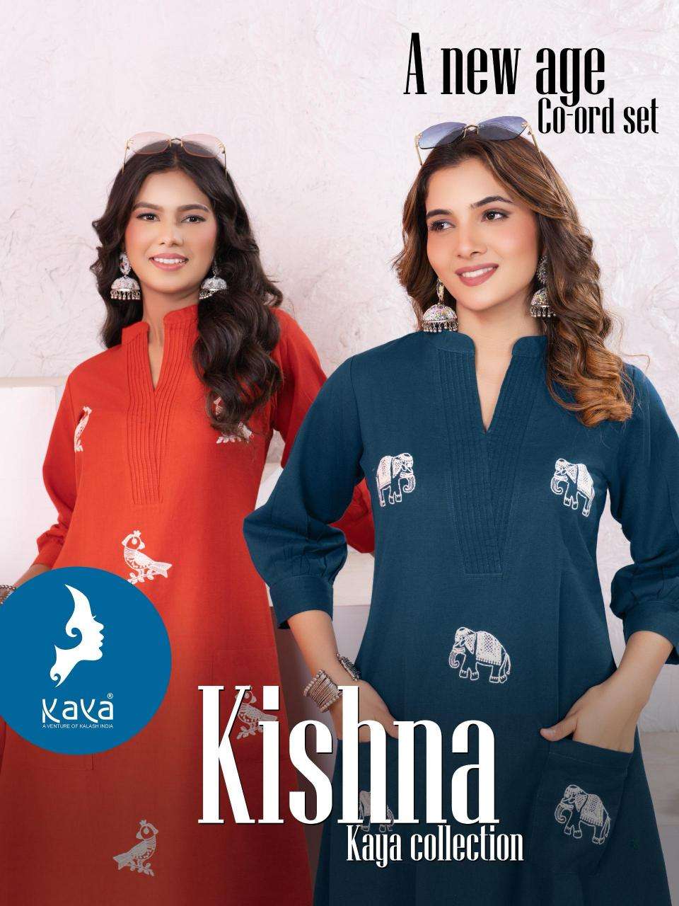 Kaya kurti kishna cotton flex coord set high quality designer kurti manufacturer in surat