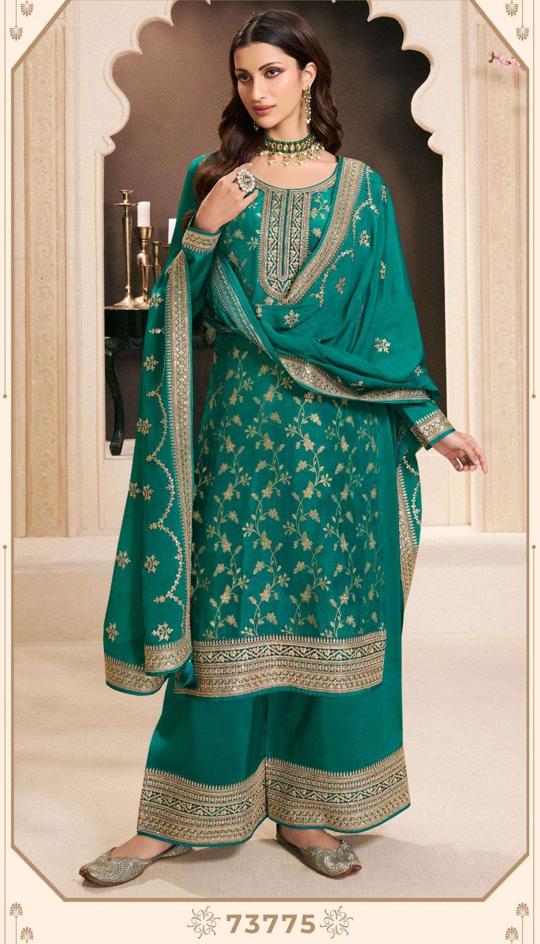 Kuleesh khanak monga silk Indian wholesale salwar kameez