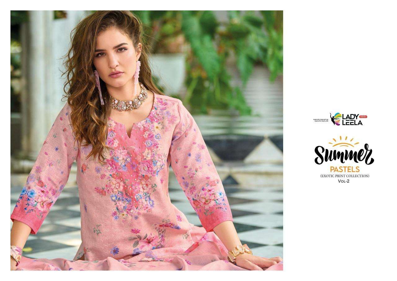 Lady leela summer pastels 2 fancy kurti manufacturer in surat