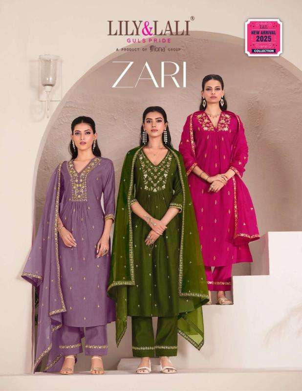 Lily & lali zari branded kurti manufacturers in surat