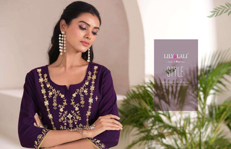 Lily & lali zari branded kurti manufacturers in surat