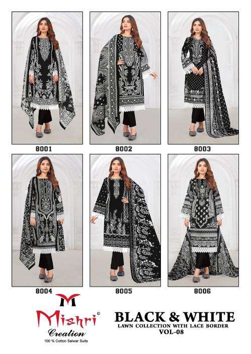 Mishri black & white vol-8 Wholesale dress material suppliers