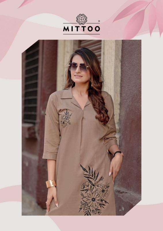 Mittoo eshani designer kurtis manufacturers in surat catalogos