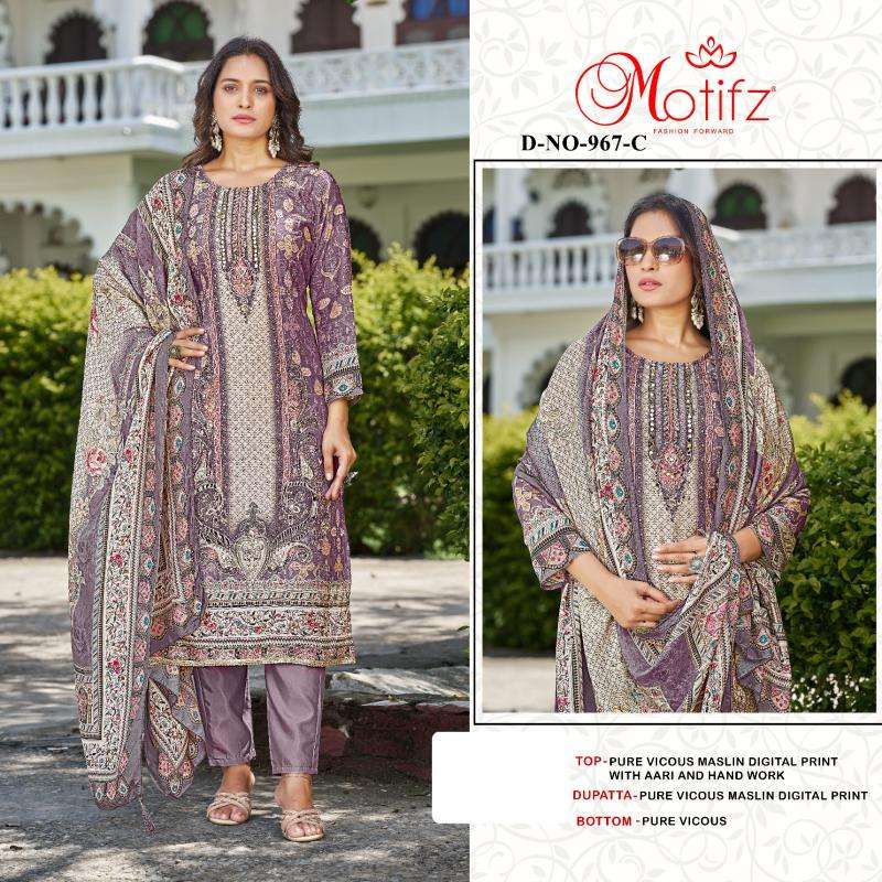 Motifz design no- 967 viscos maslin Surat Salwar Kameez suppliers