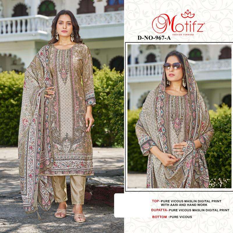 Motifz design no- 967 viscos maslin Surat Salwar Kameez suppliers