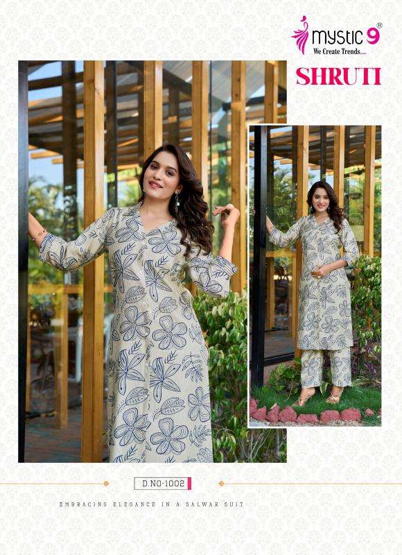 Mystic9 shruti vol 1 print coord set high quality kurti manufacturer in surat