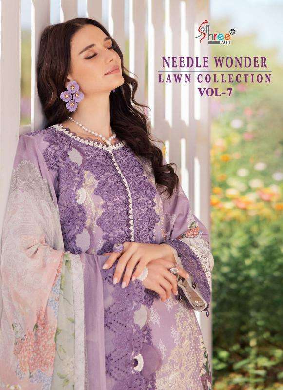 Needle wonder lawn collection 7 Surat unstitched dress material