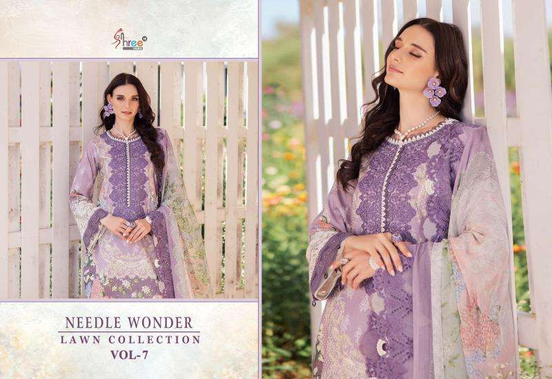 Needle wonder lawn collection 7 Surat unstitched dress material