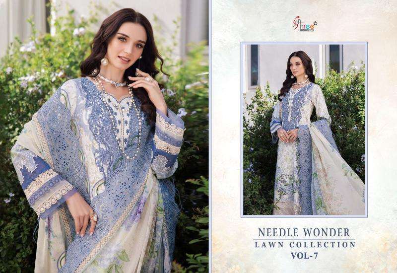 Needle wonder lawn collection 7 Surat unstitched dress material