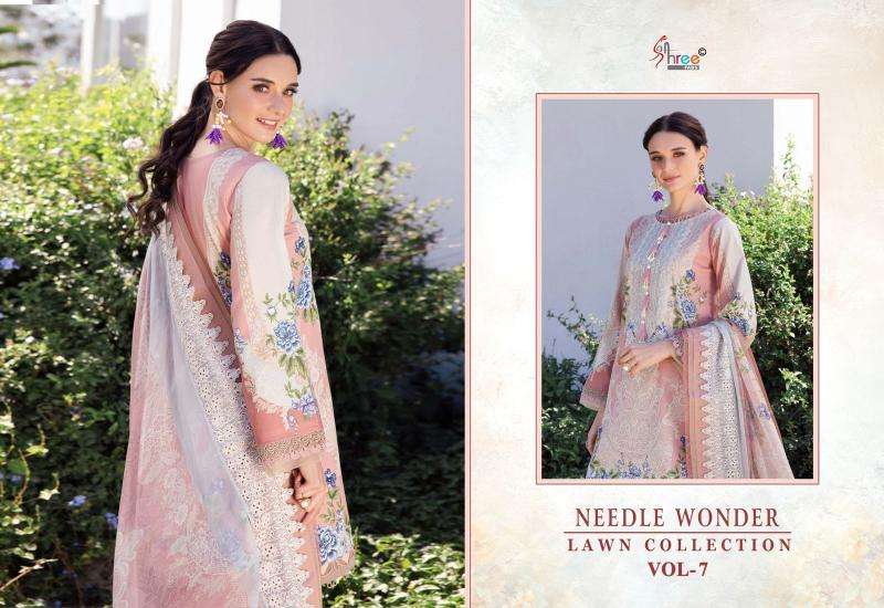 Needle wonder lawn collection 7 Surat unstitched dress material