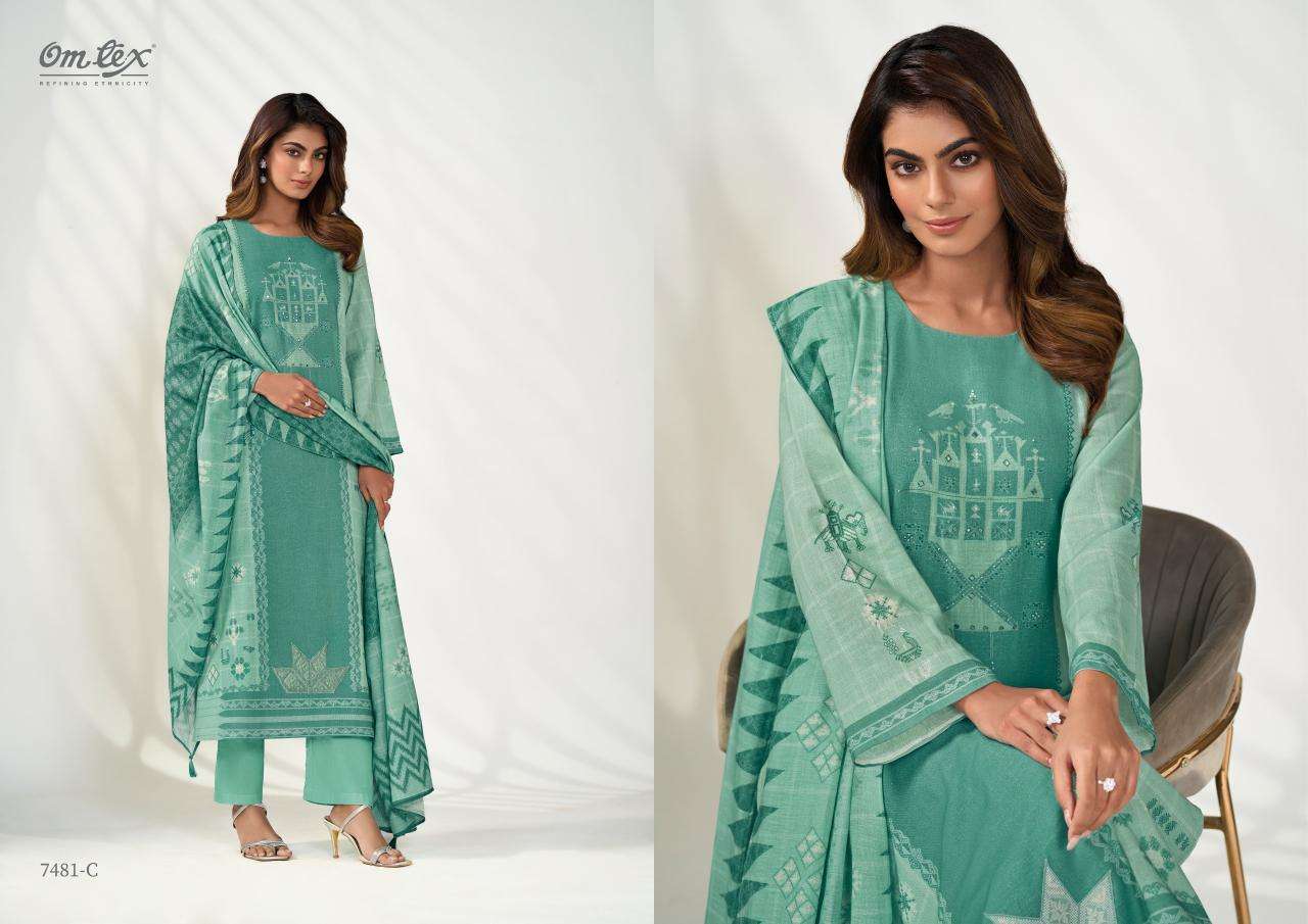 Omtex poshak  Wholesale designer dress materials in Hyderabad