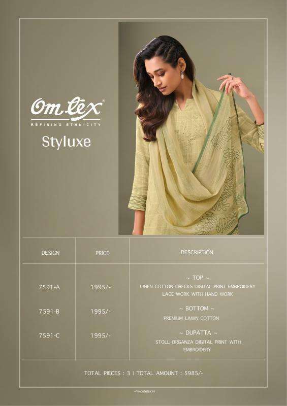 Omtex styluxe cotton checks Printed salwar suits distributor