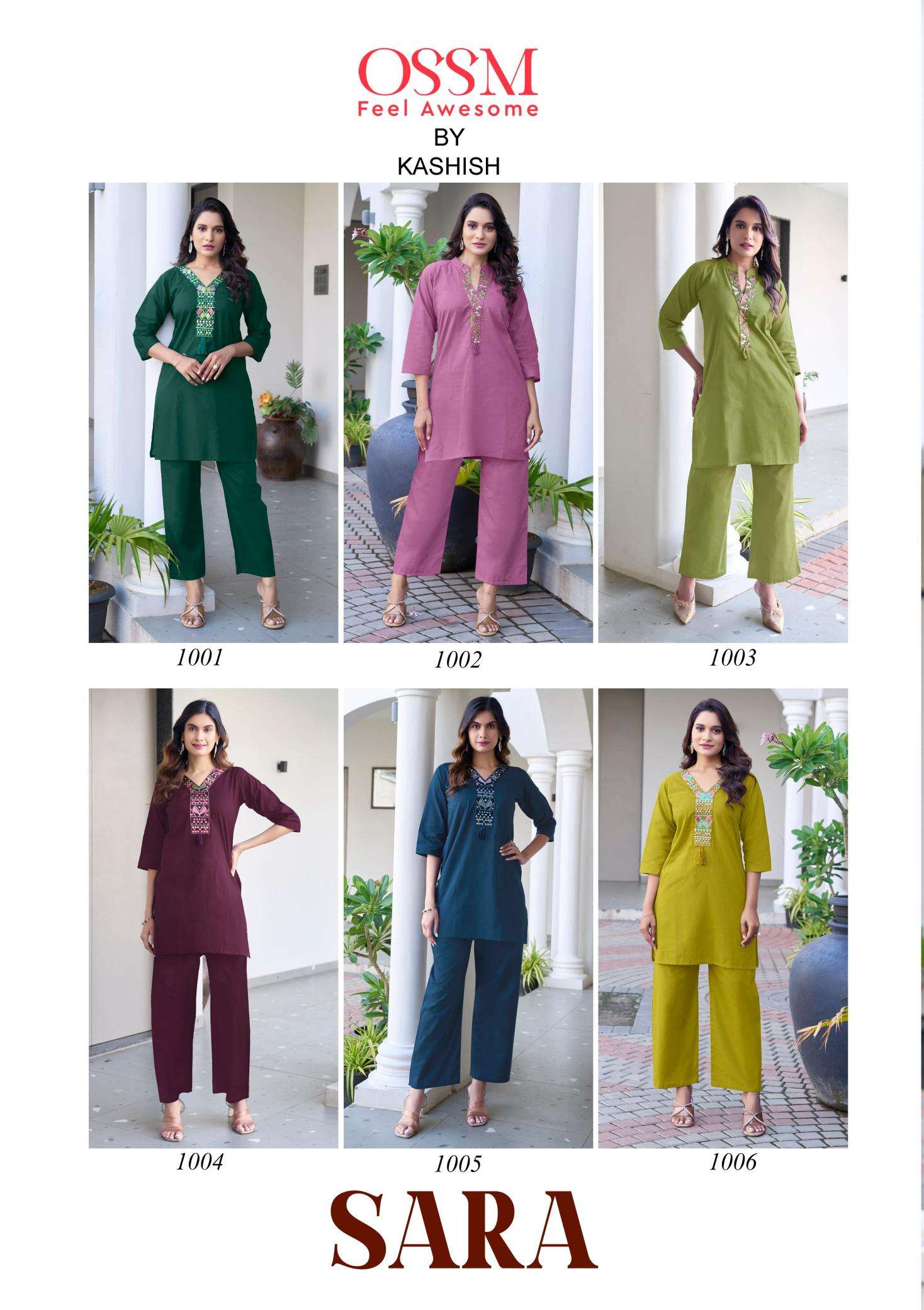 Ossm sara premium cotton coord set Kurti exporters in Surat