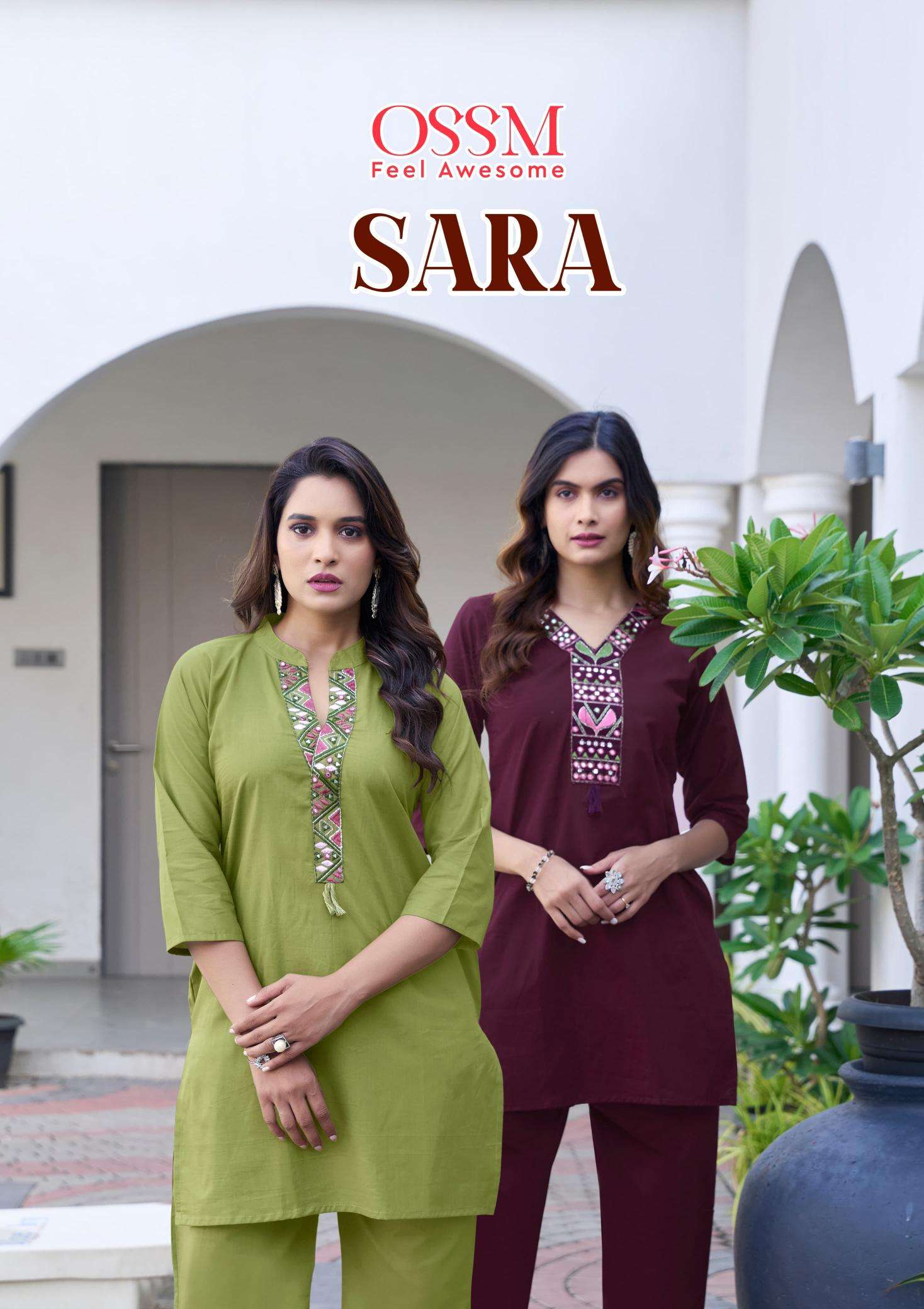 Ossm sara premium cotton coord set Kurti exporters in Surat