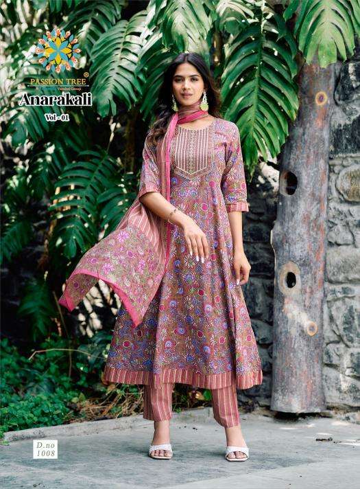 Passion tree anarkali vol 1 georgette kurti manufacturer in surat