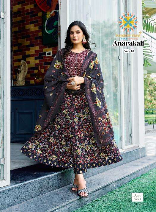 Passion tree anarkali vol 1 georgette kurti manufacturer in surat
