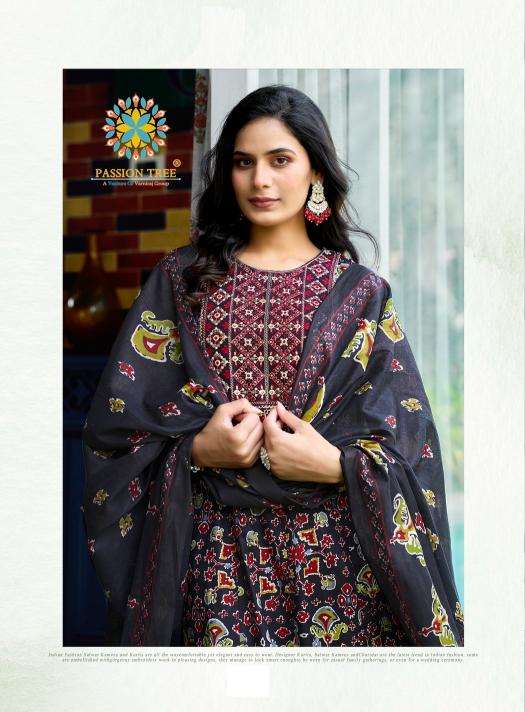 Passion tree anarkali vol 1 georgette kurti manufacturer in surat