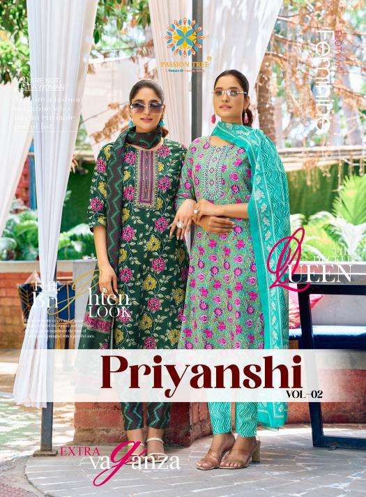 Passion tree priyanshi vol 2 kurti fabric manufacturers in surat