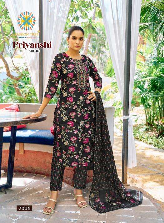Passion tree priyanshi vol 2 kurti fabric manufacturers in surat