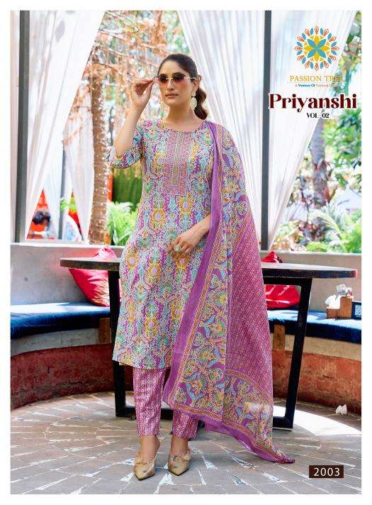 Passion tree priyanshi vol 2 kurti fabric manufacturers in surat