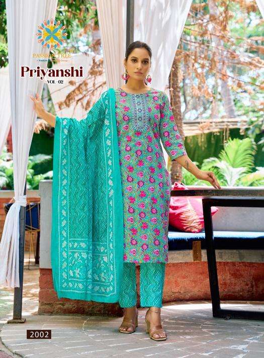 Passion tree priyanshi vol 2 kurti fabric manufacturers in surat