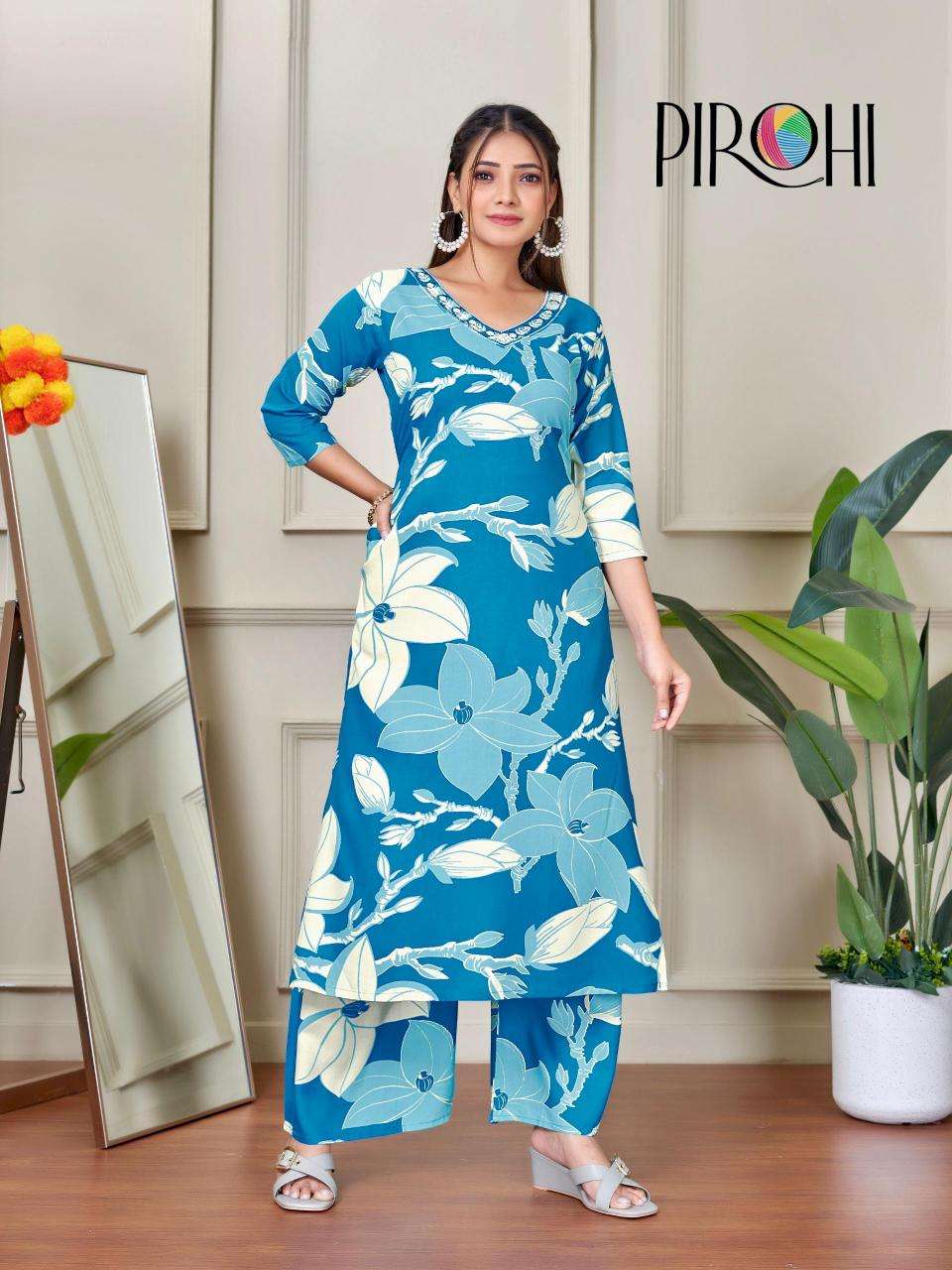 Pirohi kanchi rayon coord set Wholesale Kurti Market in Surat