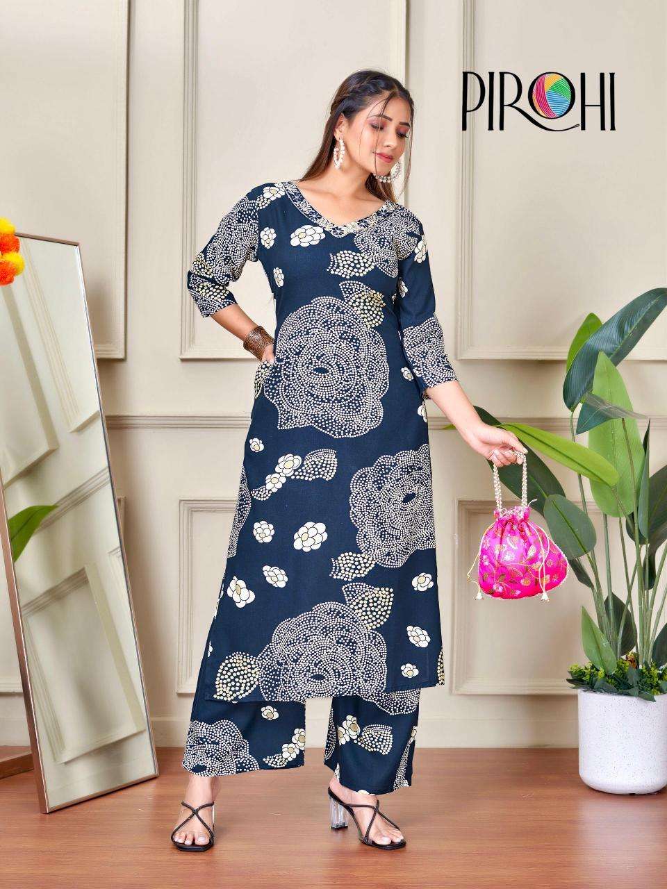 Pirohi kanchi rayon coord set Wholesale Kurti Market in Surat