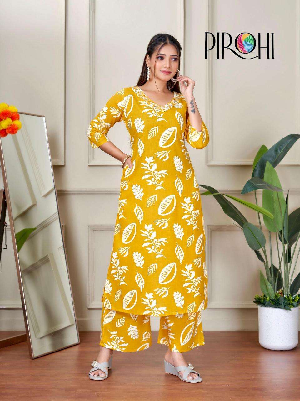 Pirohi kanchi rayon coord set Wholesale Kurti Market in Surat