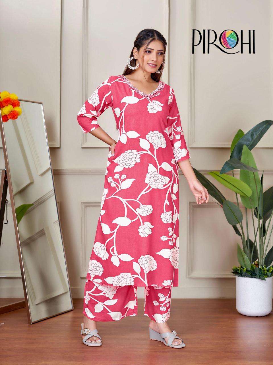 Pirohi kanchi rayon coord set Wholesale Kurti Market in Surat