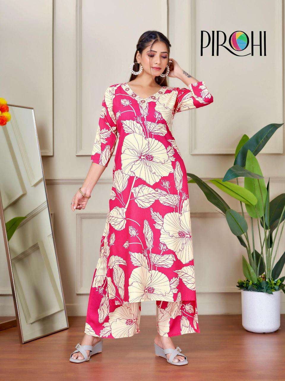 Pirohi kanchi rayon coord set Wholesale Kurti Market in Surat