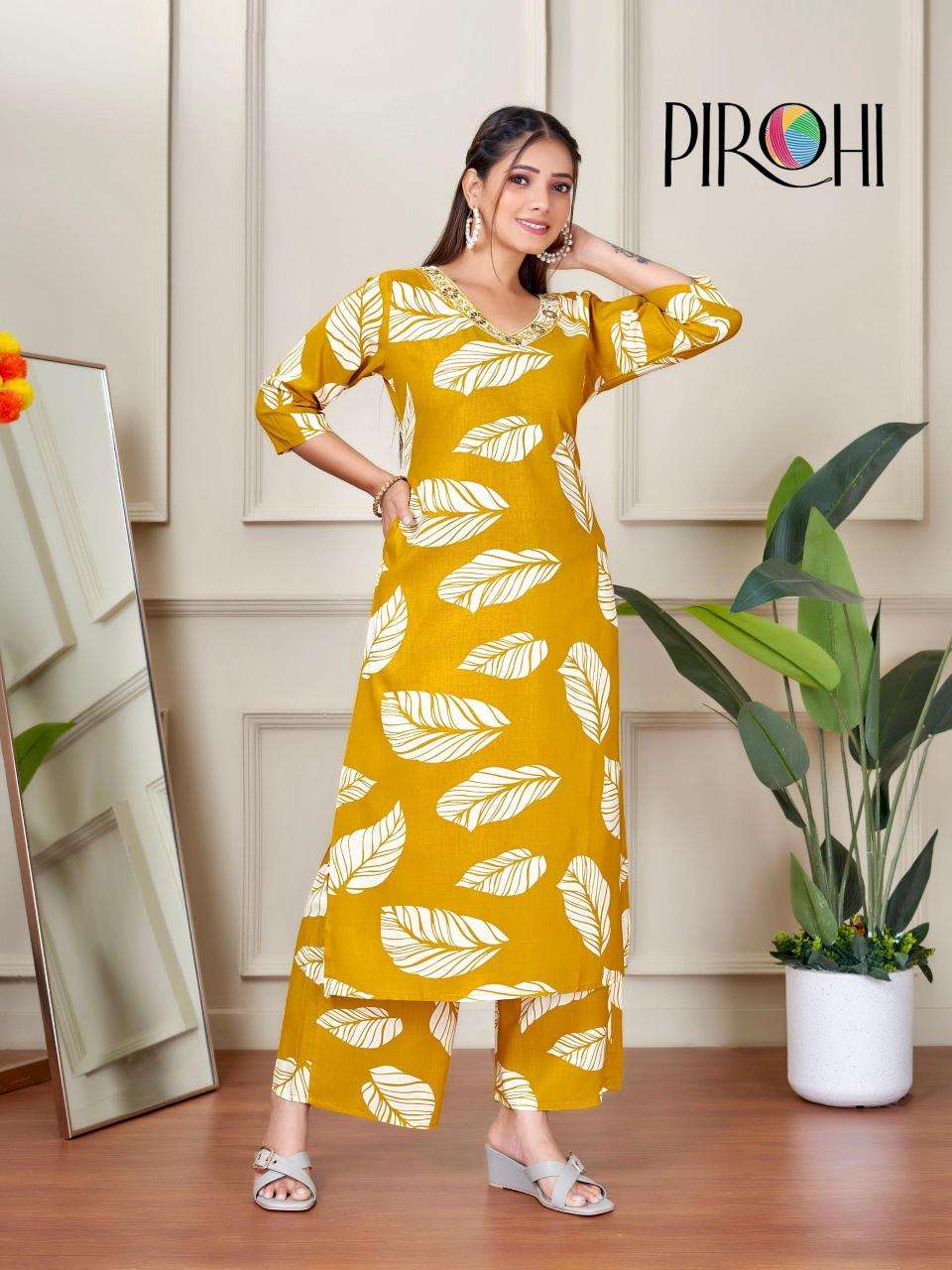 Pirohi kanchi rayon coord set Wholesale Kurti Market in Surat