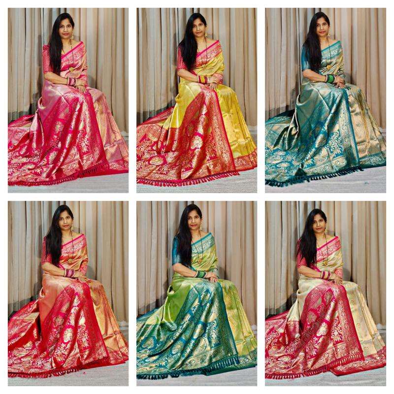 Pure heavy soft silk original gold copper Saree wholesalers in Hyderabad
