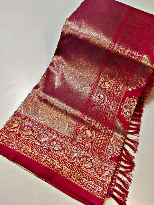 Pure heavy soft silk original gold copper Saree wholesalers in Hyderabad