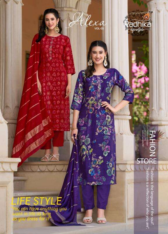 Radhika lifestyle alexa vol 3 Designer Kurtis in Surat Wholesale
